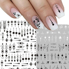 将图片加载到图库查看器,Black White 3D Nail Sticker Decals Cool English Letter Nail Art Decoration Manicure Design Christmas New Year Gift French Nail Art Stickers Decals 8Sheets Nail Art Supplies 3D Self-Adhesive Nail Art Decoration Pattern Nail Accessories Classic Simple