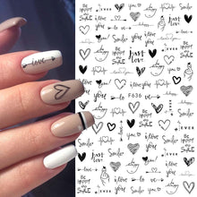 将图片加载到图库查看器,Black White 3D Nail Sticker Decals Cool English Letter Nail Art Decoration Manicure Design Christmas New Year Gift French Nail Art Stickers Decals 8Sheets Nail Art Supplies 3D Self-Adhesive Nail Art Decoration Pattern Nail Accessories Classic Simple