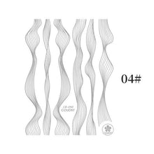 将图片加载到图库查看器,Black White 3D Nail Stickers Metal Gold Silver Geometric Tassel Strip Line Adhesive Transfer Decals Nail Art Design Gold Silver Metal Nail Sticker Metallic Curve Strip Line Nail Decal Self-Adhesive 3D Wave Design Nail Tips Decorations Manicure for Women