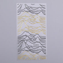 将图片加载到图库查看器,Black White 3D Nail Stickers Metal Gold Silver Geometric Tassel Strip Line Adhesive Transfer Decals Nail Art Design Gold Silver Metal Nail Sticker Metallic Curve Strip Line Nail Decal Self-Adhesive 3D Wave Design Nail Tips Decorations Manicure for Women