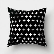 Load image into Gallery viewer, Black White Geometric Cushion Cover Pillowcase Sofa Cushions Decorative Pillow Covers Stripe Pattern Throw Pillow Case Daily Decorations Sofa Throw Pillow Case Cushion Covers Pillowcase Polyester Home Decor Pillow Cases 45x45CM