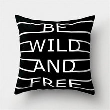 Load image into Gallery viewer, Black White Geometric Cushion Cover Pillowcase Sofa Cushions Decorative Pillow Covers Stripe Pattern Throw Pillow Case Daily Decorations Sofa Throw Pillow Case Cushion Covers Pillowcase Polyester Home Decor Pillow Cases 45x45CM