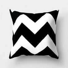 Load image into Gallery viewer, Black White Geometric Cushion Cover Pillowcase Sofa Cushions Decorative Pillow Covers Stripe Pattern Throw Pillow Case Daily Decorations Sofa Throw Pillow Case Cushion Covers Pillowcase Polyester Home Decor Pillow Cases 45x45CM