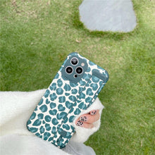 Load image into Gallery viewer, Black White Leopard Milk Pattern PU Leather Phone Case For iPhone 14 13 12 11 Pro XS MAX X XR 8 Plus Cover Hand Band Wrist Strap Women Leopard Pattern Clear Phone Case with Camera Protection Phone Protective Cover Modern Design Phone Cases