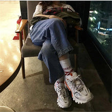 将图片加载到图库查看器,Black Womens Breathable Sneakers Spring Mesh Sneakers Woman Elegant Casual Sneakers Outdoor Sport Summer Couple Cushion Flats Running Womens Sneakers