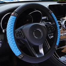 Load image into Gallery viewer, Bling Soft Leather Car Steering Wheel Cover Non-Slip Heat And Cold Protector