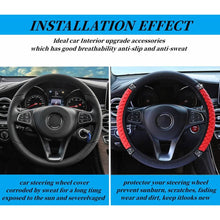 Load image into Gallery viewer, Bling Soft Leather Car Steering Wheel Cover Non-Slip Heat And Cold Protector