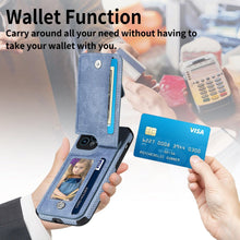 Load image into Gallery viewer, Blue Cards Wallet Leather Phone Case For Iphone 14 Plus 13 12 Mini 11 Pro Max X Xs Xr Men Luxury Business Purse Card Holder Cover Phone Case With Card Sleeve Men Phone Case