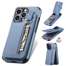 Load image into Gallery viewer, Blue Cards Wallet Leather Phone Case For Iphone 14 Plus 13 12 Mini 11 Pro Max X Xs Xr Men Luxury Business Purse Card Holder Cover Phone Case With Card Sleeve Men Phone Case