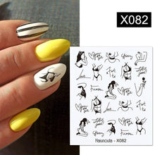 将图片加载到图库查看器,Blue Marble Water Decal Sticker Wave Line Flower Leaf Tree Summer Slider Decor For Manicuring Nail Art Watermarks Curve Graffiti Nail Design for Acrylic Nail Supplies Designer Nail Decorations for Women Girls Kids