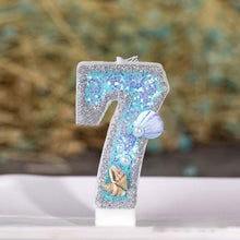 将图片加载到图库查看器,Blue Shell Glitter Number Birthday Candles Numeral Birthday Candles Cake Numeral Candles Number 0-9 Glitter Cake Topper Decoration for Birthday Wedding Anniversary Party Cake Toppers Birthday Wedding Digital Cakes Dessert Decor Birthday Decoration