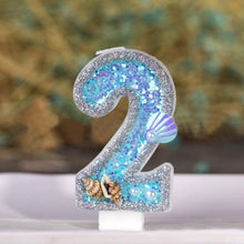 将图片加载到图库查看器,Blue Shell Glitter Number Birthday Candles Numeral Birthday Candles Cake Numeral Candles Number 0-9 Glitter Cake Topper Decoration for Birthday Wedding Anniversary Party Cake Toppers Birthday Wedding Digital Cakes Dessert Decor Birthday Decoration