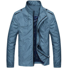Load image into Gallery viewer, Blue Spring Autumn Casual Solid Fashion Slim Jacket Men Overcoat Jackets Men's Jacket Men's Lightweight Windbreaker Stretch Athletic Outdoor Golf Jacket