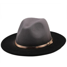 Load image into Gallery viewer, Two Colors Spray Painted Wool Jazz Hat Fedora Unisex Color Autumn Winter Retro Hat Two Tone Dress Hat 56-58CM