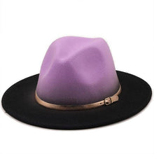 Load image into Gallery viewer, Two Colors Spray Painted Wool Jazz Hat Fedora Unisex Color Autumn Winter Retro Hat Two Tone Dress Hat 56-58CM