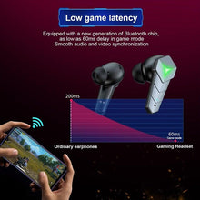 将图片加载到图库查看器,Bluetooth 5.0 RGB Yellow Gaming Earphones Low Latency Wireless Stereo Headphones Bass Earbuds With Mic Headphones Wearable Music Player HiFi Quality Sound Sport Earphones With Charging Case For Outdoor Running Gym Workout 65ms