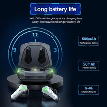 将图片加载到图库查看器,Bluetooth 5.0 RGB Yellow Gaming Earphones Low Latency Wireless Stereo Headphones Bass Earbuds With Mic Headphones Wearable Music Player HiFi Quality Sound Sport Earphones With Charging Case For Outdoor Running Gym Workout 65ms