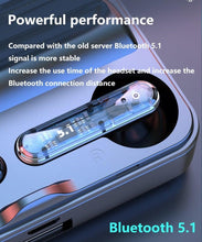 Load image into Gallery viewer, Bluetooth 5.1 Wireless Headphones Waterproof Sports Workout Earphones With Microphone Bluetooth In Ear Headphones Wireless Headset Quality Deep Bass Soft Earmuffs Light Weight Built-in Microphone Charging Box 3500mAh