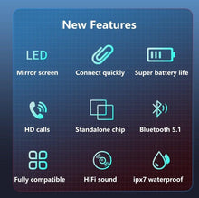 Load image into Gallery viewer, Bluetooth 5.1 Wireless Headphones Waterproof Sports Workout Earphones With Microphone Bluetooth In Ear Headphones Wireless Headset Quality Deep Bass Soft Earmuffs Light Weight Built-in Microphone Charging Box 3500mAh