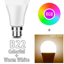 Load image into Gallery viewer, Bluetooth E27 LED Bulb RGB Smart Light Bulbs 15W B22 RGBW RGBWW Lampada Colorful Dimmable Phone APP Control LED Lamp For Home WiFi & Bluetooth 5.0, Compatible w/ Alexa & Google Without Hub, Dimmable, Music Sync, Schedules, Color Changing Light Bulb RGBW
