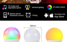 Load image into Gallery viewer, Bluetooth E27 LED Bulb RGB Smart Light Bulbs 15W B22 RGBW RGBWW Lampada Colorful Dimmable Phone APP Control LED Lamp For Home WiFi & Bluetooth 5.0, Compatible w/ Alexa & Google Without Hub, Dimmable, Music Sync, Schedules, Color Changing Light Bulb RGBW