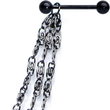 将图片加载到图库查看器,Handcrafted Black Anodized Titanium Swirly Link Dangle Nipple Chain