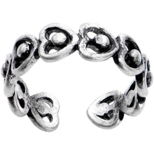 将图片加载到图库查看器,Silver Plated Repeating Heart Wreath Toe Ring
