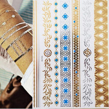 Load image into Gallery viewer, Body Tattoo Art Painting Stickers Glitter Gold Silver Temporary Waterproof Nontoxic Long Lasting Tattoos