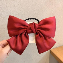 将图片加载到图库查看器,Bow-Knot Elastic Hair Bands Accessories Fashion Hair Band Long Ribbon Bow Ponytail Hair Tie Scrunchies Ponytail Holder Accessories for Women And Girls