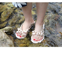 Load image into Gallery viewer, Bowknot Sandals Summer Woman Beach Flip Flops Beautiful Shoes PVC Slides Girls Sandals Slip On Flat Dress Sandals Summer Fashion Cute Flat Slip On Slides Flip Flops