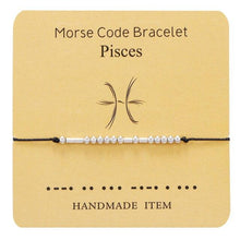Load image into Gallery viewer, Bracelet Morse Code Braided Charm Bracelets For Women Men Jewelry Silver Adjustable Inspirational Morse Code Beads With Cord Handmade Wrap Bracelet Secret Message Jewelry Gifts For Her