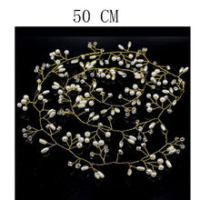 Load image into Gallery viewer, Bridal Wedding Crystal Bride Hair Accessories Pearl Flower Headband Handmade Hairband Beads Decoration Hair Comb Gorgeous Hair Accessories For Women