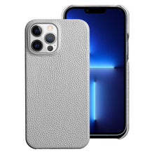 Load image into Gallery viewer, Bright Orange Mobile Phone Case With Coated Leather Case Protective Slim Phone Case Cowhide Genuine Leather Phone Case for iPhone 14 13 Pro Max Luxury Back Cover