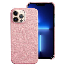 Load image into Gallery viewer, Bright Orange Mobile Phone Case With Coated Leather Case Protective Slim Phone Case Cowhide Genuine Leather Phone Case for iPhone 14 13 Pro Max Luxury Back Cover
