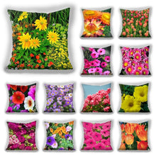 将图片加载到图库查看器,Bright Red Flower Cushion Cover Home Fashion Decoration Red Orange Pink Poppy Flowers Decorative Throw Pillow Cover Case Cushion Home Living Room Pillow Case Super Soft Short Plush Cushion Cover 45x45CM