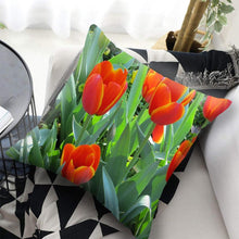 将图片加载到图库查看器,Bright Red Flower Cushion Cover Home Fashion Decoration Red Orange Pink Poppy Flowers Decorative Throw Pillow Cover Case Cushion Home Living Room Pillow Case Super Soft Short Plush Cushion Cover 45x45CM