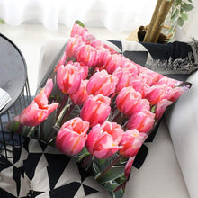 将图片加载到图库查看器,Bright Red Flower Cushion Cover Home Fashion Decoration Red Orange Pink Poppy Flowers Decorative Throw Pillow Cover Case Cushion Home Living Room Pillow Case Super Soft Short Plush Cushion Cover 45x45CM