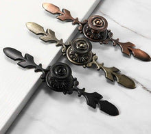 Load image into Gallery viewer, Bronze Door Handles Cabinet Handle Antique Cabinet Pulls Wardrobe Drawer Knobs Zinc Alloy Cupboard Furniture Hardware Center Shabby Chic Drawer Pulls Handles Antique Bronze Kitchen Cabinet Drop Bail Pulls Handles