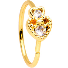 Load image into Gallery viewer, 20G 3/8 Clear CZ Gem Gold PVD Heart Seamless Circular Ring