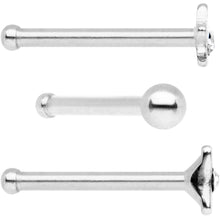 Load image into Gallery viewer, Clear CZ Gem Night Sky Nose Bone 3 Pack Set
