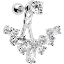 Load image into Gallery viewer, 1/4 Clear Gem Darling Fan Dangle Cartilage Tragus Piercing