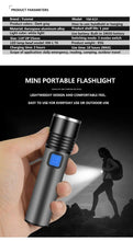 Load image into Gallery viewer, Built in battery XP-G Q5 Zoom Focus Mini led Flashlight Torch Lamp Lantern 2000 Lumen Adjustable Penlight Waterproof T6 light Focus IP65 Water-Resistant Portable for Indoor and Outdoor Camping Hiking