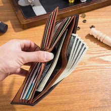 Load image into Gallery viewer, BULLCAPTAIN Men Genuine Leather Vintager RFID Blocking Anti-theft Wallet