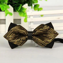 Load image into Gallery viewer, Business Black Golden Butterfly Men Bowtie Luxury Double Layer Pointed Classic Bow Tie Lovely Men Gift For Office And Meetings