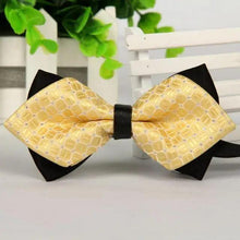 Load image into Gallery viewer, Business Black Golden Butterfly Men Bowtie Luxury Double Layer Pointed Classic Bow Tie Lovely Men Gift For Office And Meetings