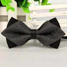 Load image into Gallery viewer, Business Black Golden Butterfly Men Bowtie Luxury Double Layer Pointed Classic Bow Tie Lovely Men Gift For Office And Meetings