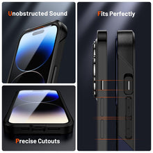 Load image into Gallery viewer, Business Black Shockproof Armor Case for iPhone 14 Pro Max 14 Plus 13 12 Hard Cover Heavy Duty Case Shockproof Ultra-Slim Non-slip iPhone Powerful Protective Phone Case for iPhone