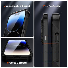 Load image into Gallery viewer, Business Black Shockproof Armor Case for iPhone 14 Pro Max 14 Plus 13 12 Hard Cover Heavy Duty Case Shockproof Ultra-Slim Non-slip iPhone Powerful Protective Phone Case for iPhone