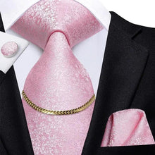 将图片加载到图库查看器,Business Black Silk Necktie Chain Classic Tie Square Handkerchief Elegant Cufflink Wedding Formal Neckties For Men
