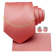 将图片加载到图库查看器,Business Black Silk Necktie Chain Classic Tie Square Handkerchief Elegant Cufflink Wedding Formal Neckties For Men
